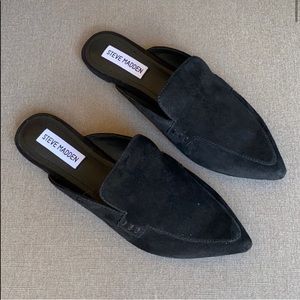 Steve Madden Black Suede Mules